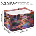 thumbnail image 3 of Storage Bins with Handle Fabric Organizer Basket Foldable Box 1 Pack Woman Walking in Garden 14.2x10.2x8.3, 3 of 8