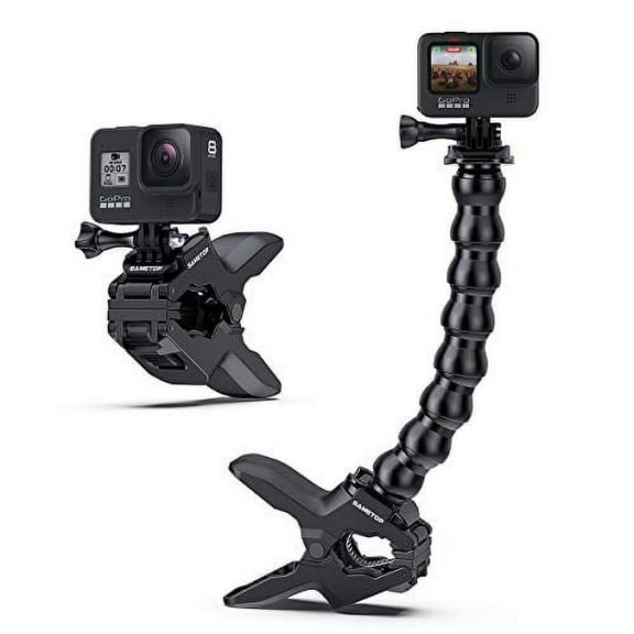 Sametop Jaws Flex Clamp Mount with Adjustable Gooseneck Compatible with GoPro Hero 9, 8, 7, 6, 5, 4, Session, 3 , 3, 2, 1, Max, Hero (2018), Fusion, DJI Osmo Action Cameras