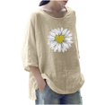 thumbnail image 1 of Camisas Para Mujer Camisetas de Gran Tamaño Mangas 3/4 Moda Impreso Cuello Redondo Camiseta Suelta Suéter Tops Odeerbi ODB133882, 1 of 3