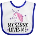 thumbnail image 3 of Inktastic My Nanny Loves Me Unicorn Girls Baby Bib, 3 of 4