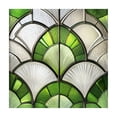 thumbnail image 1 of Film en Verre en Forme d'Éventail Vert, Autocollant Statique pour Intimité Intérieure, 1 of 8