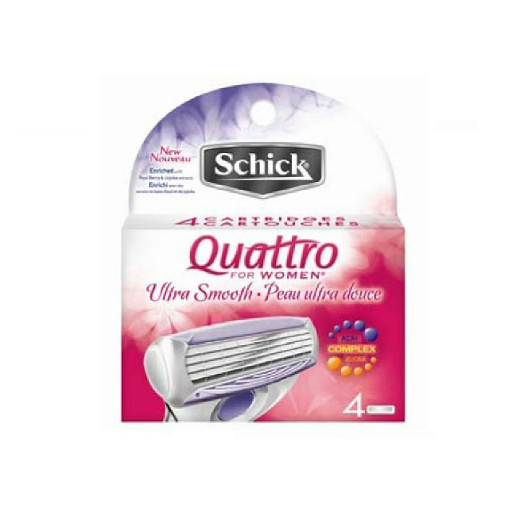 Schick Quattro for Women Razor Refill Blade Cartridges, Ultra Smooth, 4