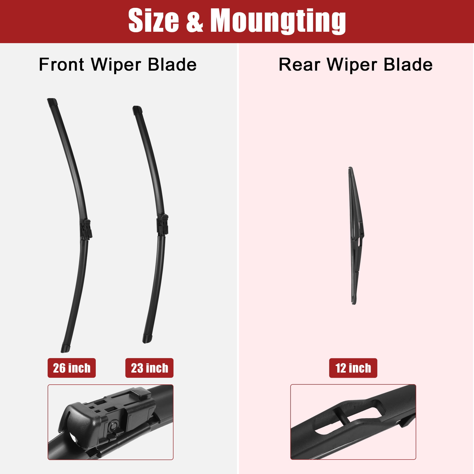 Unique Bargains 26" 23" 12" Windshield Wiper Blade Set for Mercedes-Benz ML GL GLE GLS