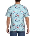 thumbnail image 3 of Bixox Men's Sailboats Anchors Printed Short Sleeve Skinny Athletic T-Shirt, 3 of 6