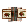 thumbnail image 5 of Serafina Home Fall Thanksgiving Kitchen Gift Set: Two Hand Towels and Two Matching Pot Holders Country Patchwork Turkey Design, 5 of 5
