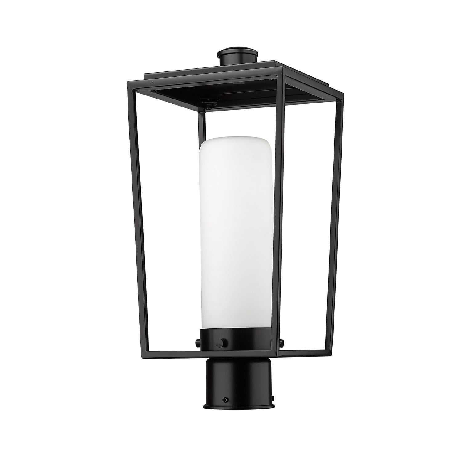 1 Light Outdoor Post Mount With Opal Glass In Modern Style-17.5 Inches Tall And 8 Inches Wide Z-Lite 595Phmr-Bk
