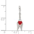 thumbnail image 2 of Sterling Silver Red Enameled Heart w/ Wings 1/2in Dangle Enhancer QN145, 2 of 2