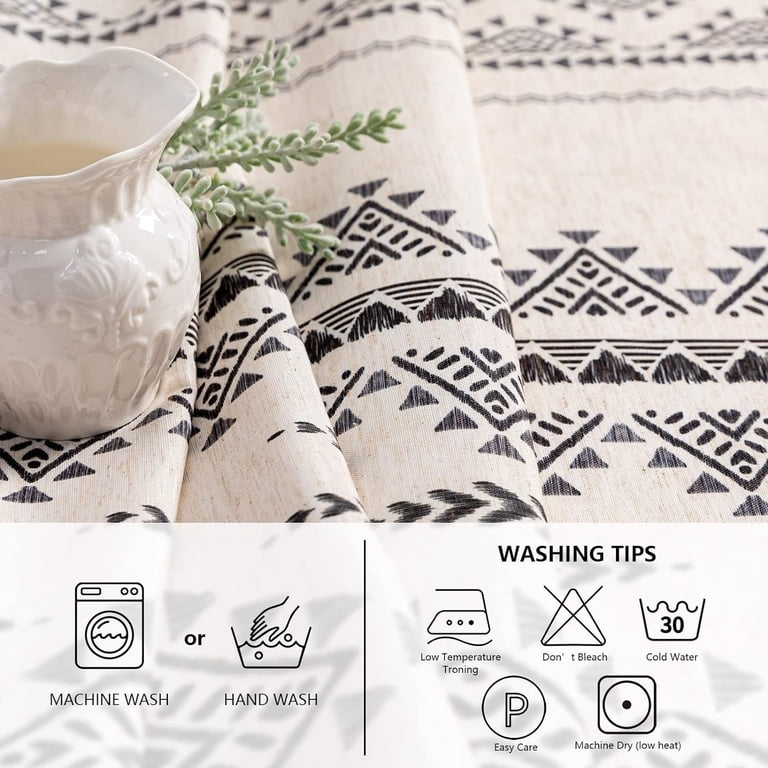 YiHomer Pastoral Square Tablecloth 60x60 Inch - Linen Look Washable Table Cover