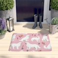 thumbnail image 2 of White Dogs and Pioneer Flower Flannel Non Slip Door Rugs,Washable Door Mats Indoor,Decorative Door Mats,Dirt-Resistant and Absorbent Doormat for Entrance,Bedroom,Kitchen,Bathroom,31.5x17in(80x43cm), 2 of 4