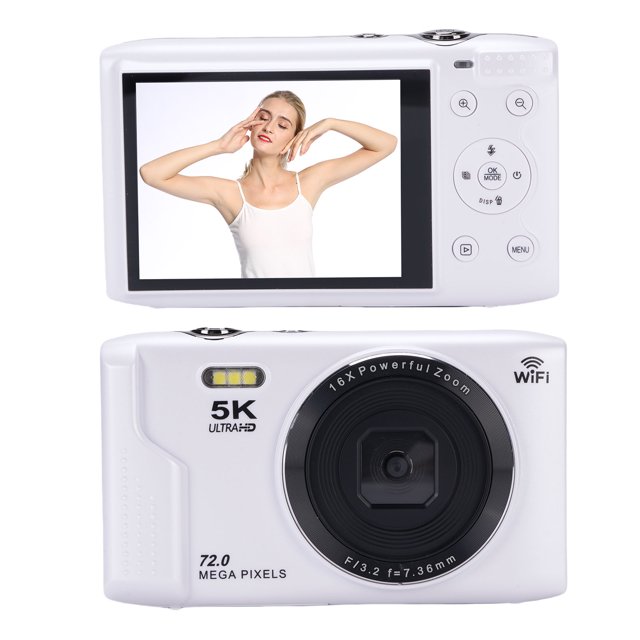 Cámara Digital De 5k, Cámara De Vlogging De 72MP, Zoom óptico De 16x, Con Pantalla LCD De 2.8 Pulgadas, Enfoque Automático De AF, Luz LED De Relleno, Wifi Incorporado, Para