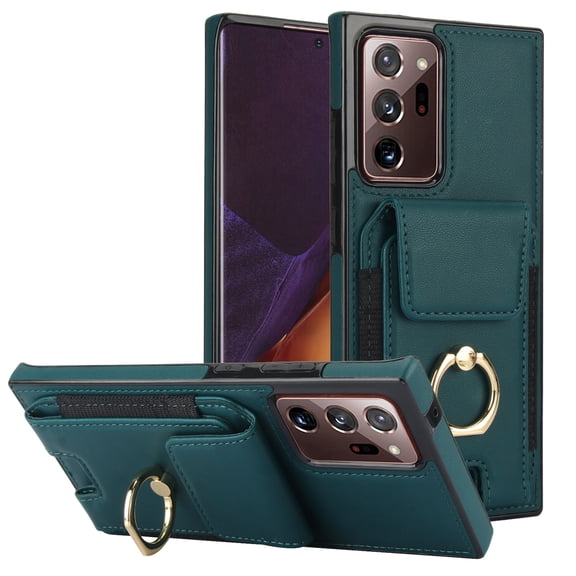 TECH CIRCLE For Galaxy Note 20 Case,Flip Wallet Case with Card Slots Ring Stand Holder Kickstand Folio PU Leather Protective Phone Cover for Samsung Galaxy Note 20 6.7" 2020,Green