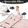 thumbnail image 3 of Unicorn and Castle Pink Pattern Teens Toddler Nap Mat with Pillow, Sleeping Mat Bag for Preschool Daycare 59"x22", 3 of 6