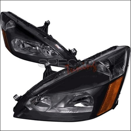 Crystal Housing Headlights for 03 to 07 Honda Accord, Black - 12 x 20 x 25 in.