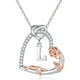 thumbnail image 1 of Collar para mujer, joyería para mujer, collar con colgante de letra y corazón de rosa de colores, joyería para aniversario, día de San Valentín., 1 of 5