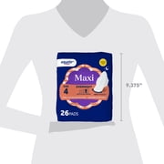 Equate Overnight Maxi Pads with Flexi-Wings, Overnight Absorbency, Size 4, 26 Count