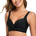 thumbnail image 5 of Ocean Blues Women's V Neck Twisted&nbsp;Push UP Ruched Bikini Top, 5 of 9