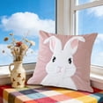 thumbnail image 5 of Tyidzon Easter Bunny Throw Pillow Cover, 18 x 18 inch Spring Floral Rabbit Holiday Cushion Case Easter Decorations for Home Sofa Couch Spring Decor, 5 of 6