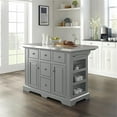 thumbnail image 2 of Pemberly Row Transitional Wood/Stainless Steel Kitchen Island in Gray/Chrome, 2 of 15