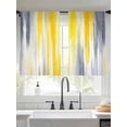 thumbnail image 4 of Sheer Curtains 54 Inches Long, Yellow Gray White Light Filtering Window Curtains for Living Room/Bedroom, Farmhouse Gradient Abstract Art Rod Pocket Voile Sheer Curtain Drapes, 52"W x 54"L, 2 Panels, 4 of 8
