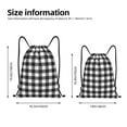 thumbnail image 2 of Wukai Black White Plaid Drawstring Backpack Bag Sport Gym Sackpack Large Size String Backpack Cinch for Women Men-Medium, 2 of 6