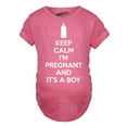 thumbnail image 1 of Maternity Keep Calm Im Pregnant and Its a Boy Shirt Funny Pregnancy Announcement, 1 of 3