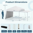 thumbnail image 3 of Gymax 14 X 9.2 FT Pop up Canopy Tent w/ 2 Convertible Sidewalls to Awning & Stakes White, 3 of 10