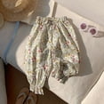 thumbnail image 2 of MEZZALL Girls Floral Print Casual Pants Long Comfortable Breathable Outdoor Play Trousers For Toddler Kids Age 3-14 Years Stylish Baby Wear, 2 of 3