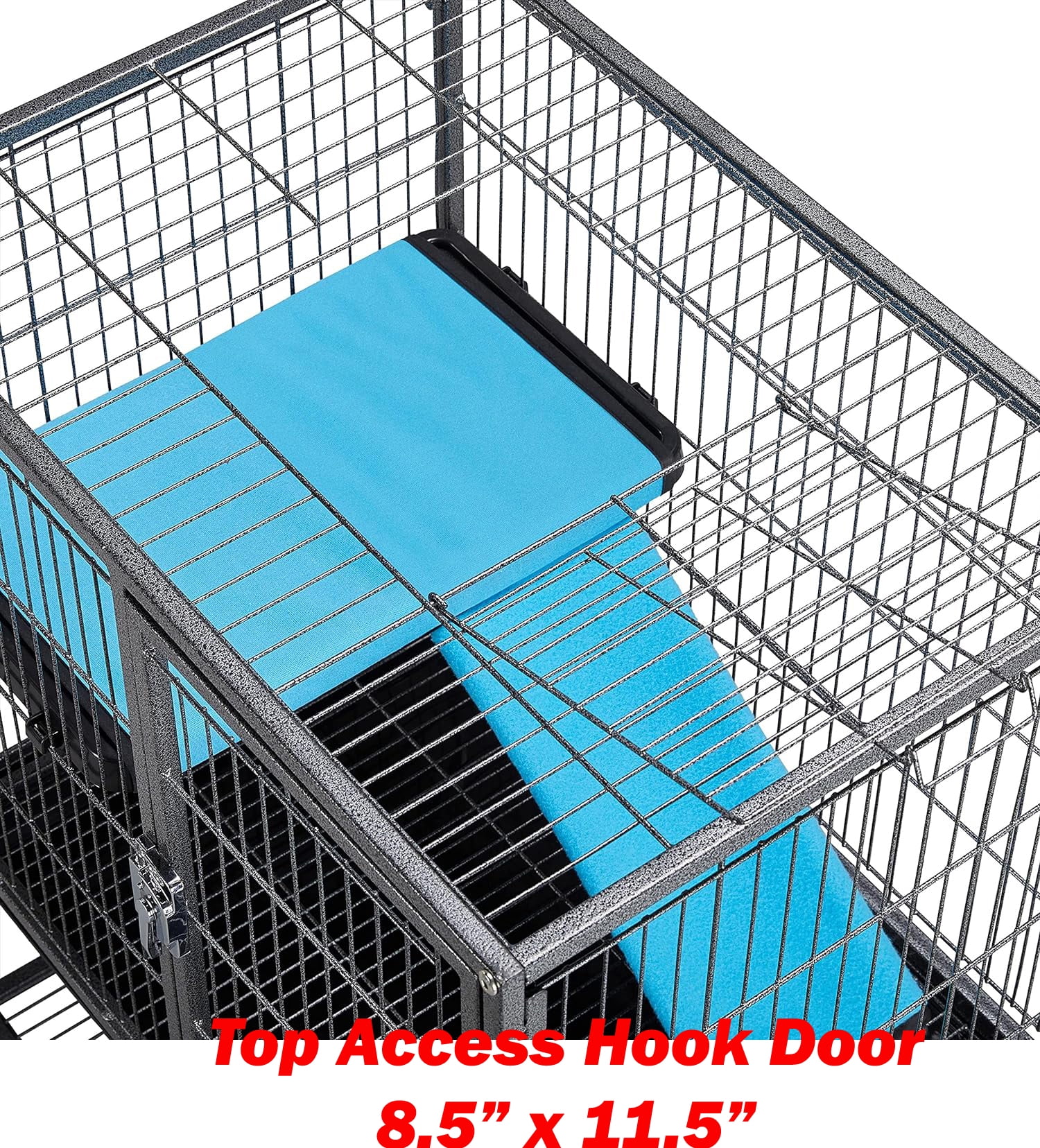 XX-Large 37"x24"x39"H Two-Tiers Tight 1/2-Inch Bar Spacing Large Front Doors for Feisty Ferret Hammock Chinchilla Rat Mouse Hamster Gerbil Small Animals Critters Rolling Cage