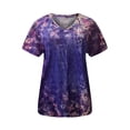 thumbnail image 4 of T-Shirt Femme Imprimé Léopard Manches Courtes Col en V Ample Blouse Tops, 4 of 8