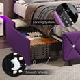 thumbnail image 5 of 4 Ever Winner Queen Size Bed frame with Headboard, Faux Leather Upholstered Bed Frame, Wood Slat Support, No Box Spring Needed, Easy Assembly, Purple, 5 of 7