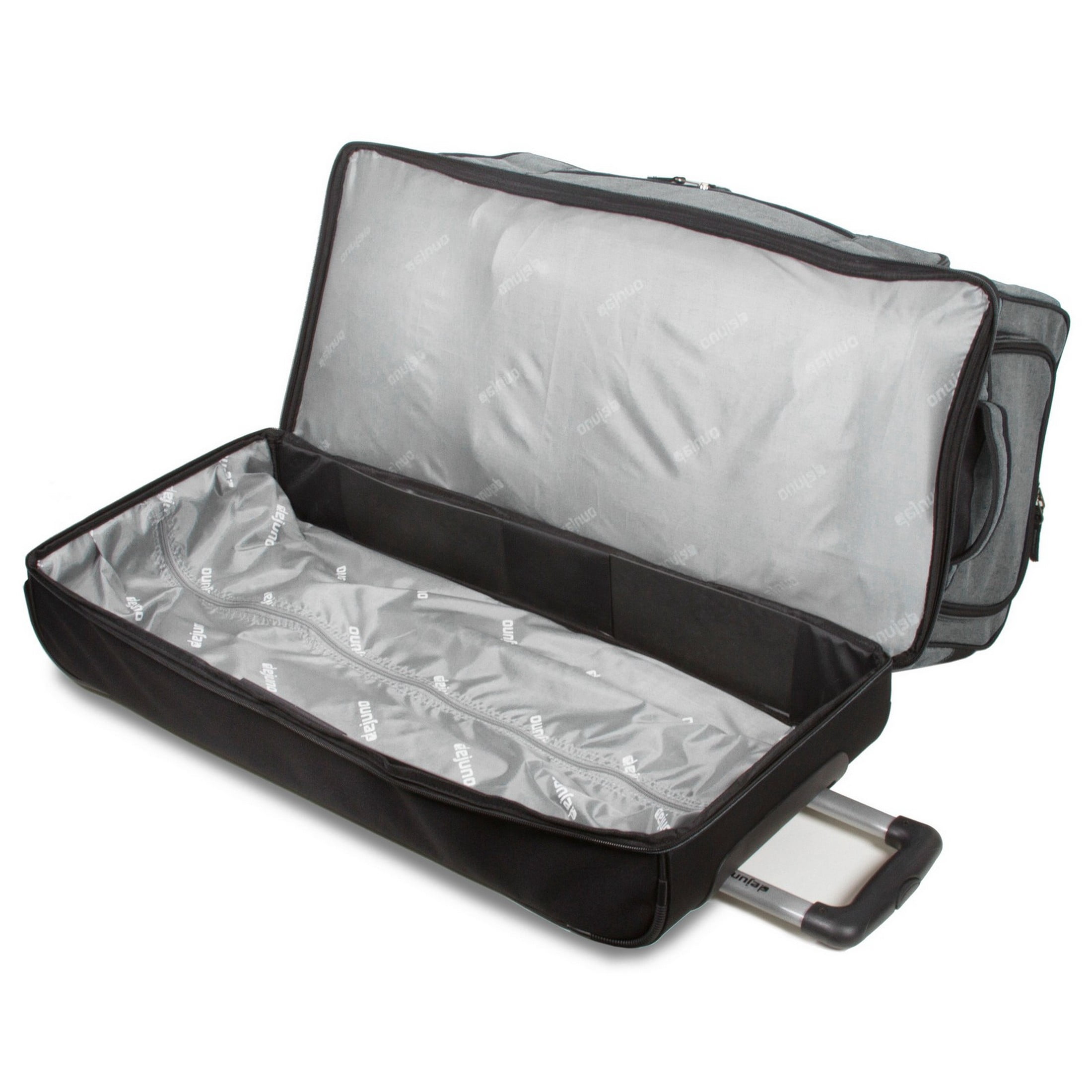 Dejuno 32-Inch Lightweight Denim Drop Bottom Rolling Duffel Bag - Grey