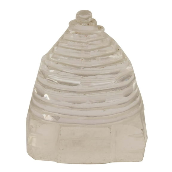 IBA Indianbeautifulart Sphatik Clear Shri Yantras Pyramid Sumeru Yantra For Good Luck & Success