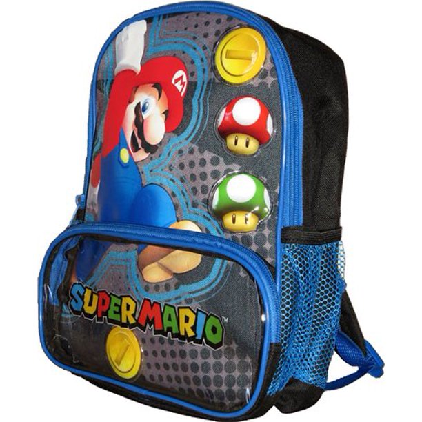 Nintendo Small Backpack Super Mario Red Green Mushroom 12 New 381942 Walmart Com Walmart Com