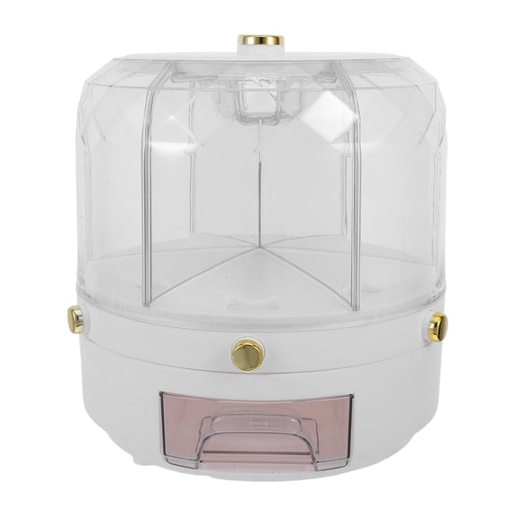 COMPUKAS Multi Compartment White Rotating Rice and Grain Storage Container 6 Compartments