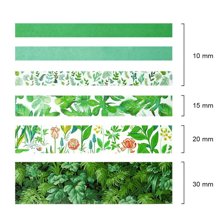 Wrapables Washi Scrapbooking Stickers Box Set, Green Leaves, 1
