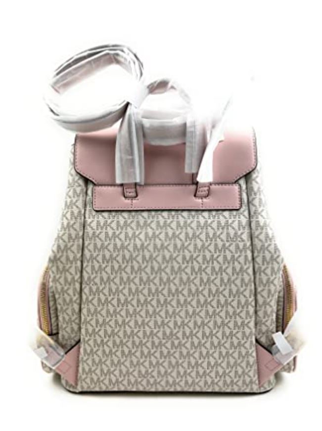 Michael Kors Blush Pink Penny Multi Commuter Backpack with laptop case MICHAEL KORS Dallas Medium Signature Logo Backpack-PWD BLSH  main image 2