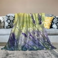 thumbnail image 2 of JEUXUS Flannel Material Blanket Lavender Abstract, Plant Wall Art Picture White, 2 of 6