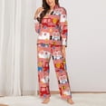thumbnail image 2 of Fotbe Cartoon with Traffic Elements Conjunto de Pijama de Manga Larga para Mujer con Estampado, Ropa de Dormir de 2 Piezas, Conjunto de Casa Suave y Cómodo con Bolsillos-Medium, 2 of 7