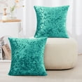 thumbnail image 6 of Deconovo Pack of 2 Large Sofa Pillow Covers, Decorative Square Velvet Pillowcase, Soft Solid Pillow Covers for Sofa Bedroom Car, 24" x 24", Turquoise, 6 of 9
