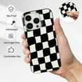 thumbnail image 5 of Phone Case for iPhone 14, Kawaii TPU Bumpers Back Phone Cover for iPhone 14 (6.1 inch) Protective Cases Slim Cover, Black and White Grid, 5 of 5