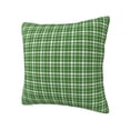 thumbnail image 2 of YFYANG Square Decorative Throw Pillow Case (Without Pillow Insert), Vintage Green Plaid Pattern Bedroom Sofa Car Cushion Cover, 24"x24", 2 of 9