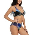 thumbnail image 2 of Rocae Astronaut in Outer Space for Bikini Set for Women Two Piece Sexy High Swimsuits Split Crossover Bikini, 2 of 9