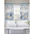 thumbnail image 4 of Blue Starfish Coastal Sheer Curtains 54 Inch Length 2 Panels Set, Summer Beach Nautical Coral Shell Voile Window Treatment Rod Pocket Short Kitchen Curtains Drapes for Bedroom 52"x54"x2, 4 of 7