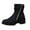 Black, variant on Womens Boots,Casual Fashionable Versatile Solid Color Trendy Side Zipper Ankle Pleated Round Toe Mid Heel Mid Calf,Boots for Women