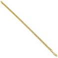 thumbnail image 3 of 4mm 14k Yellow Gold Plated Flat Curb Chain Bracelet, 7 inches, 3 of 7