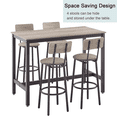thumbnail image 7 of GNIXUU 5 Piece Long Bar Table and Chairs Set, Industrial Counter Height Pub Table and 4 PU Soft Stools with Backrest, High Kitchen Breakfast Tables Set for Restaurant, Dining Room,Gray, 7 of 7