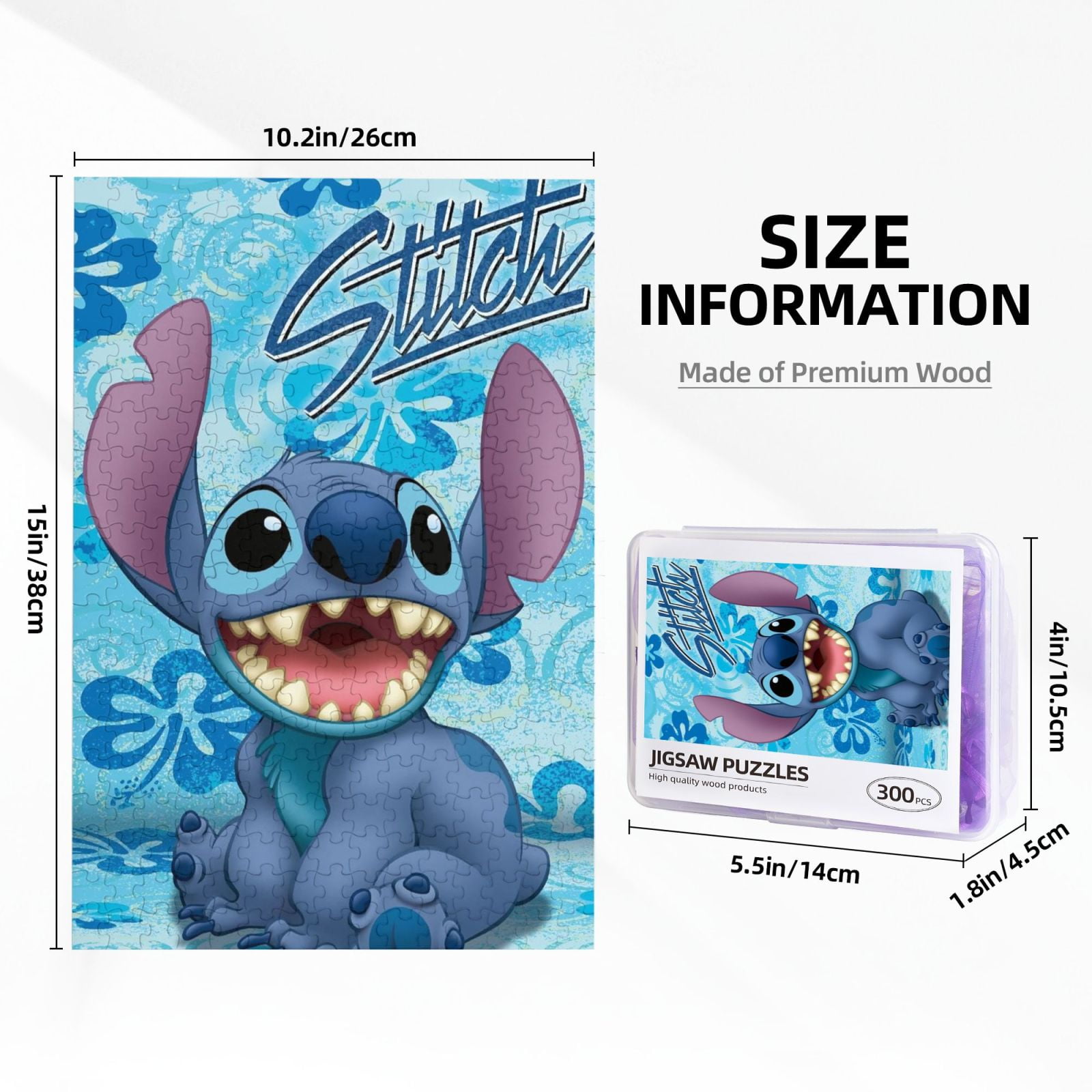 Stitch Jigsaw Puzzle With Name 30pcs 7.5x9.5in 