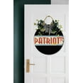 thumbnail image 5 of Patriot Front Door Sign Funny Wreaths Hanging Wooden Plaque Decoration Round Rustic Wood Farmhouse Porch Decor for Home Front Door Decor, 11 x 11 Inch, 5 of 5