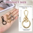 thumbnail image 2 of Uxcell 1.8" Swivel Snap Hooks with Key Rings, 2Pcs Double Opening  Metal Lobster Swivel Clasp Clip with O Ring for DIY Crafts Lanyard Making, Gold Tone/Silver Tone, 2 of 6