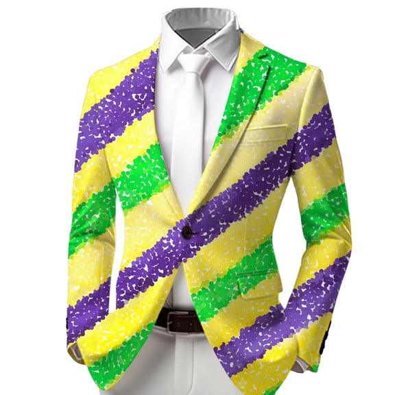 Kiijoy Toddler Boys Carnival Print Blazer Formal Lapel Long Sleeve Suit Jacket, Sizes 3-4